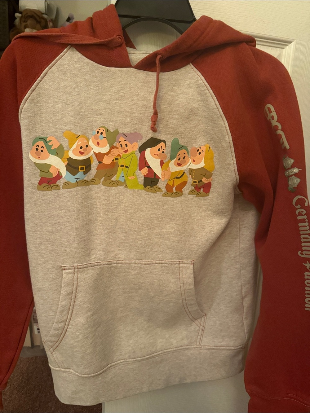 Disney Parks Epcot Germany Pavilion Seven Dwarfs Hoodie - Red & Heather Gray